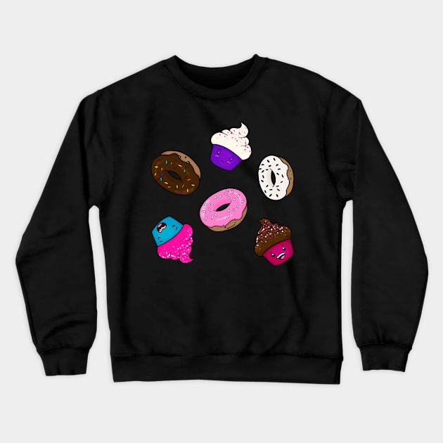 Kawaii Donuts and Cupcakes Crewneck Sweatshirt by Fun4theBrain